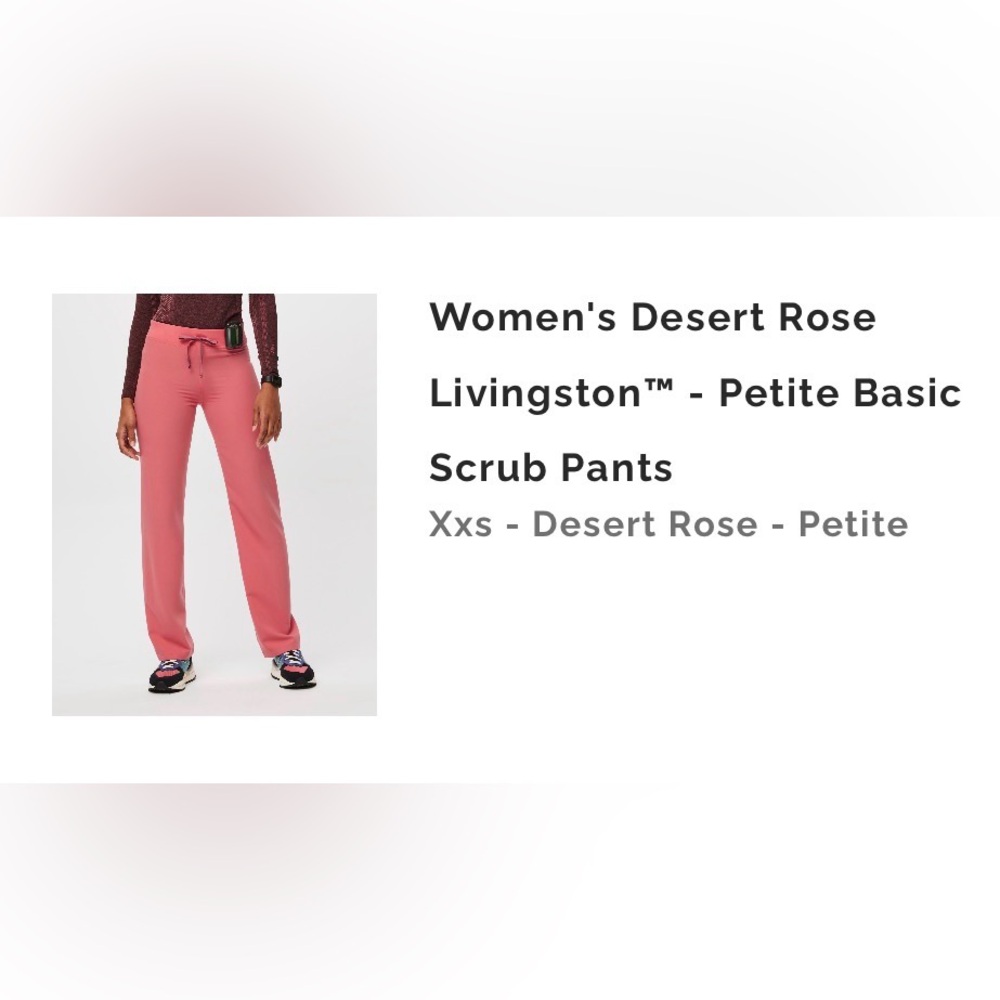 Figs Women's Scrub Top and Livingston SET in Desert Rose Pink - Picture 2 of 6